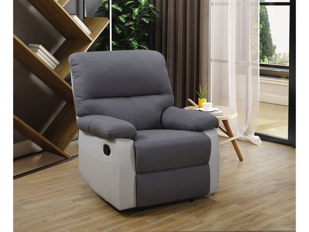 Sillón reclinable Lincoln - Blanco/Gris claro