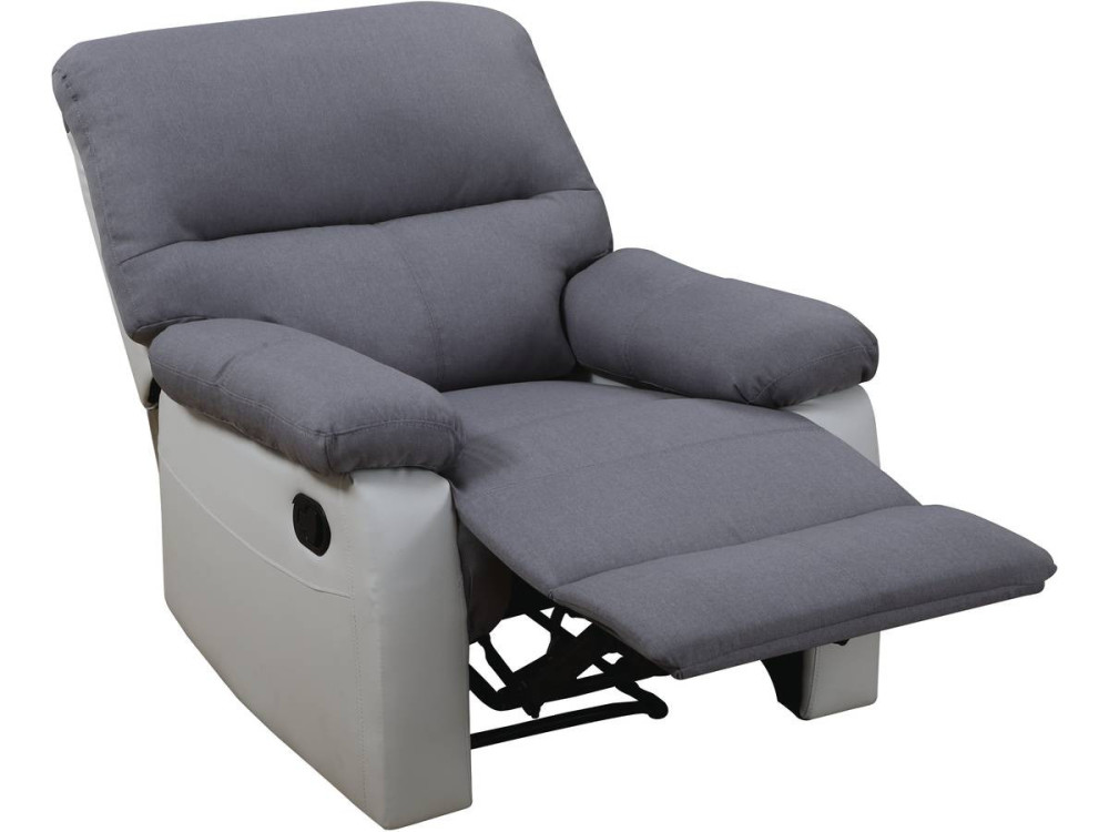 Sillón reclinable Lincoln - Blanco/Gris claro