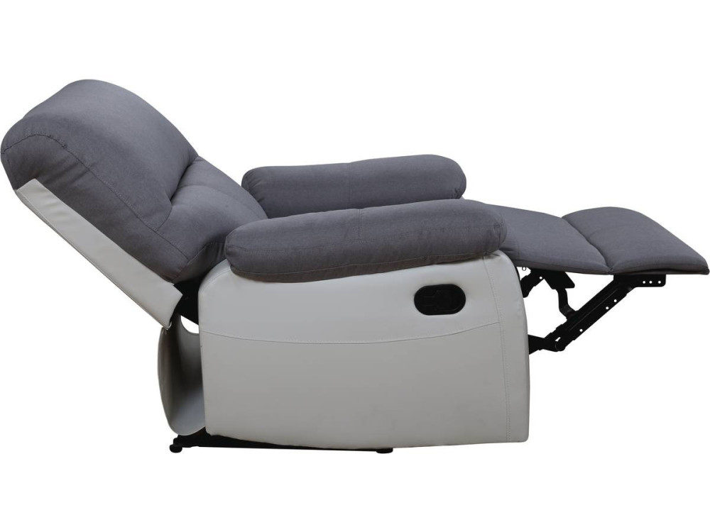 Sillón reclinable Lincoln - Blanco/Gris claro