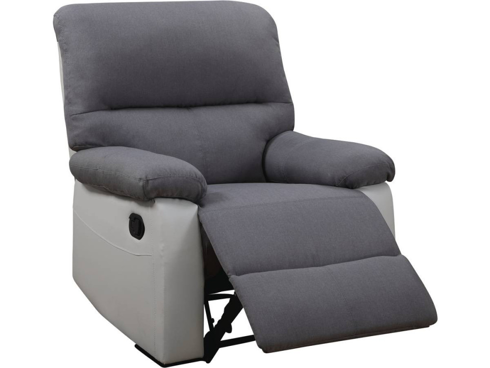 Sillón reclinable Lincoln - Blanco/Gris claro