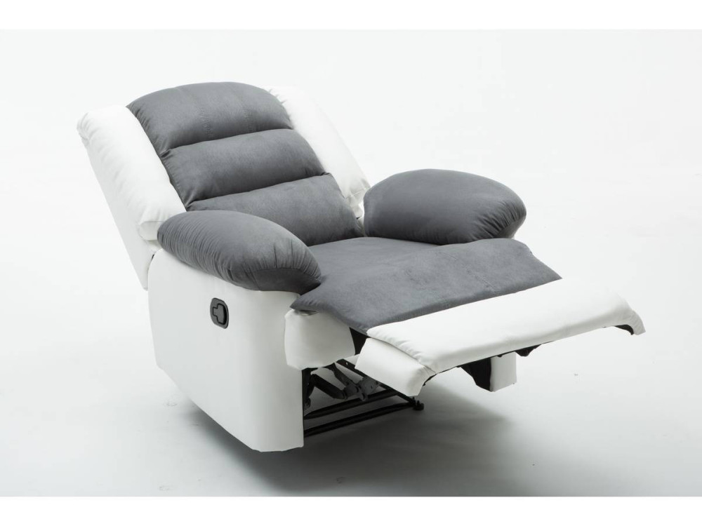 Sillón relax "Buckingham" - Blanco / Gris claro