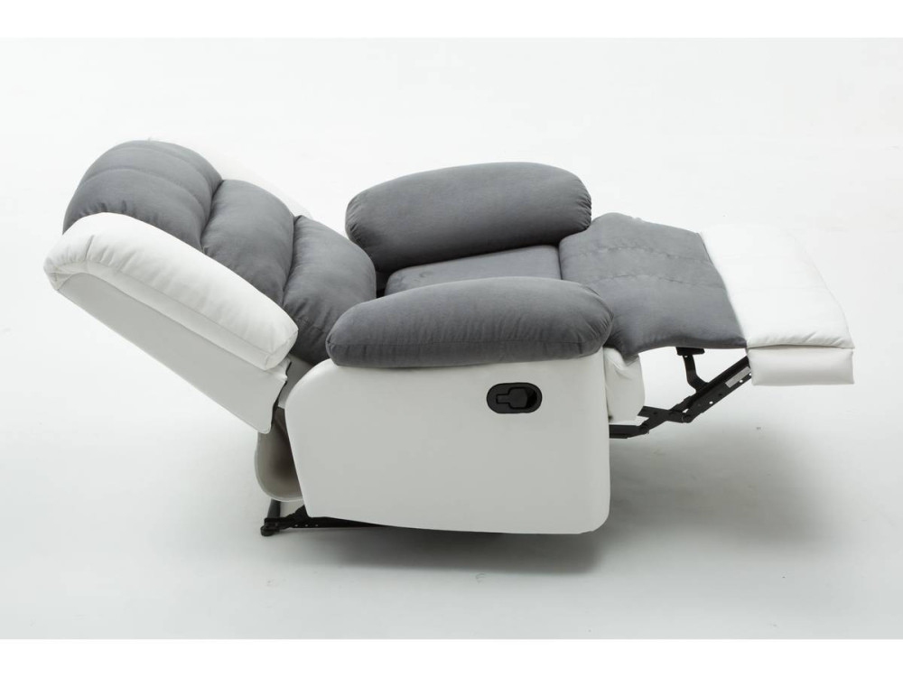 Sillón relax "Buckingham" - Blanco / Gris claro