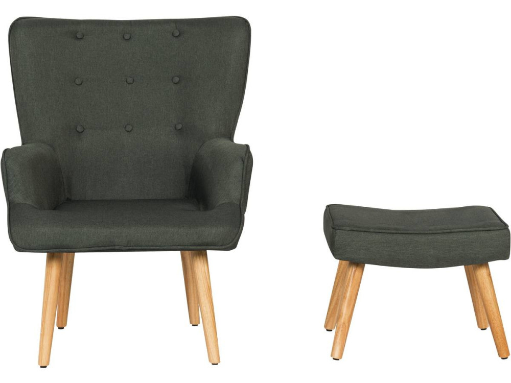 Sillón escandinavo en tela “Odense” - 73 x 81 x 92,5 cm - Gris oscuro