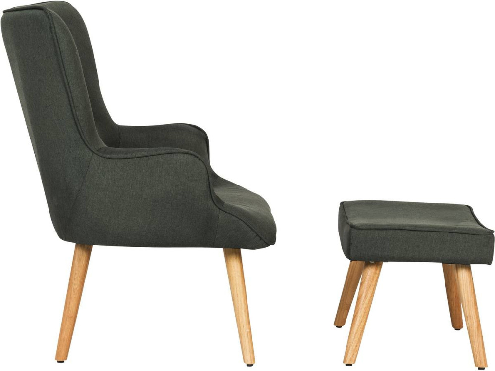 Sillón escandinavo en tela “Odense” - 73 x 81 x 92,5 cm - Gris oscuro