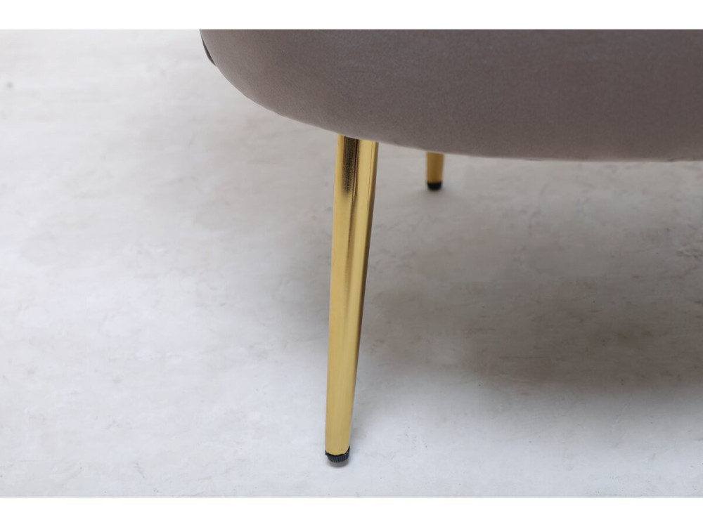 Sillón de terciopelo "Floria" - 75 x 68 x 77,5 cm - Gris