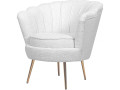 Sillón de terciopelo "Floria" - 75 x 68 x 77,5 cm - Gris - Blanco