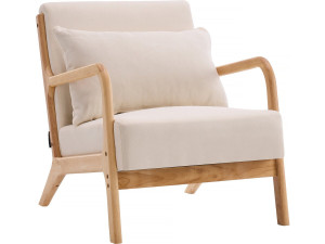 Sillón "Clinton" de madera de estilo escandinavo - Beige