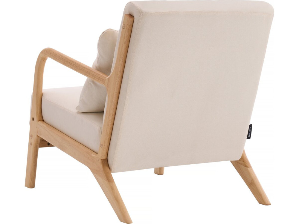 Sillón "Clinton" de madera de estilo escandinavo - Beige