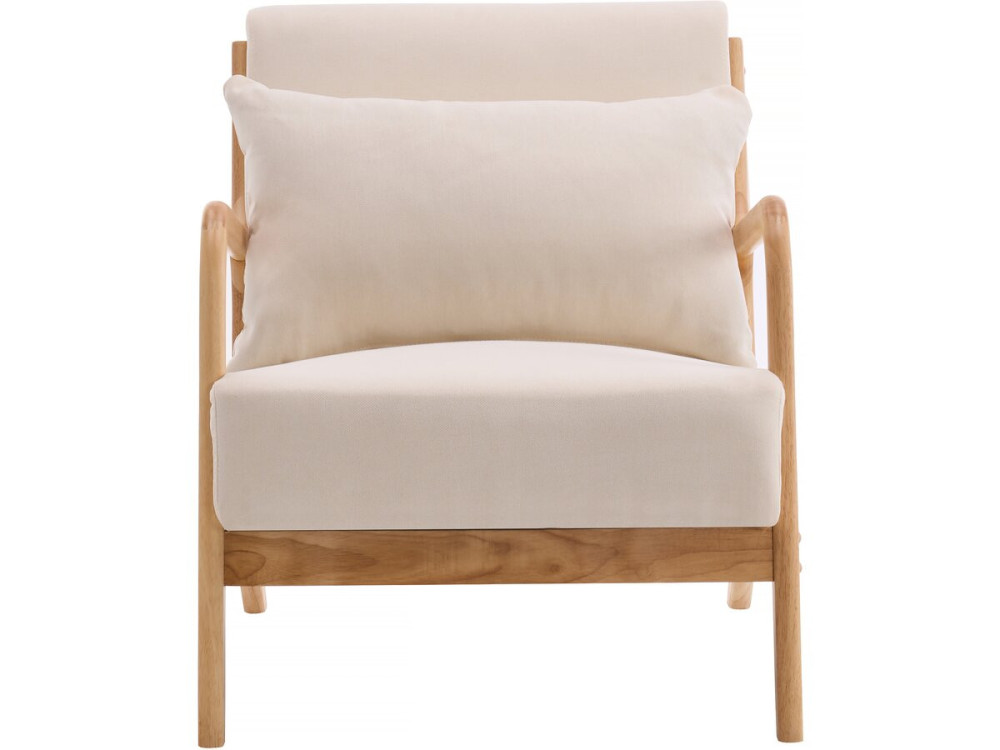 Sillón "Clinton" de madera de estilo escandinavo - Beige