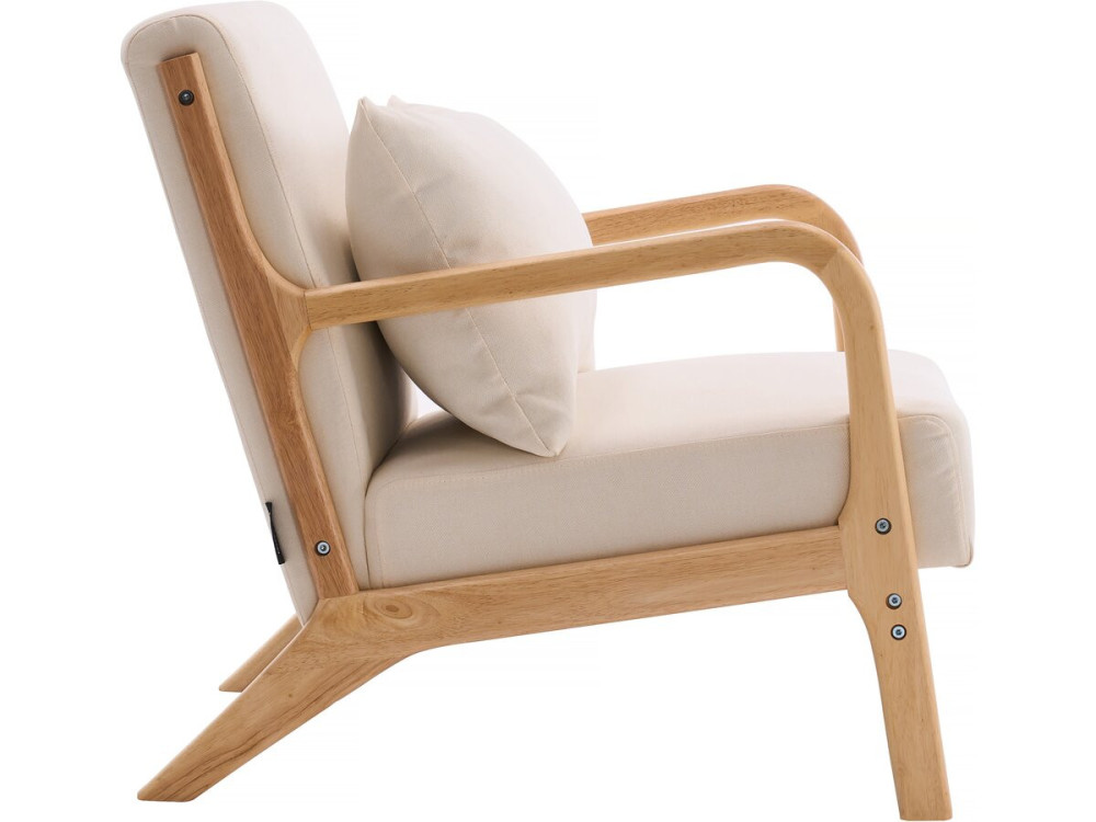 Sillón "Clinton" de madera de estilo escandinavo - Beige