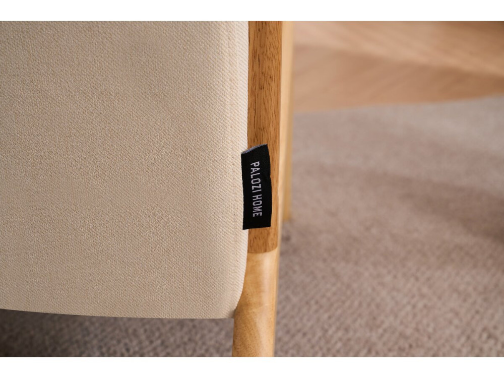 Sillón "Clinton" de madera de estilo escandinavo - Beige