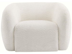 Sillón de tela bouclé "Washington" - Blanco
