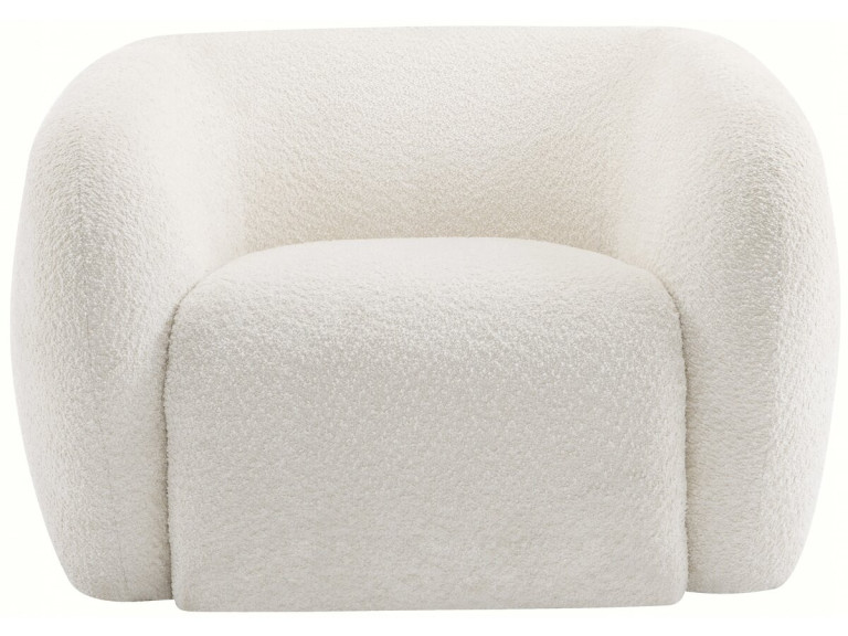 Sillón de tela bouclé "Washington" - Blanco