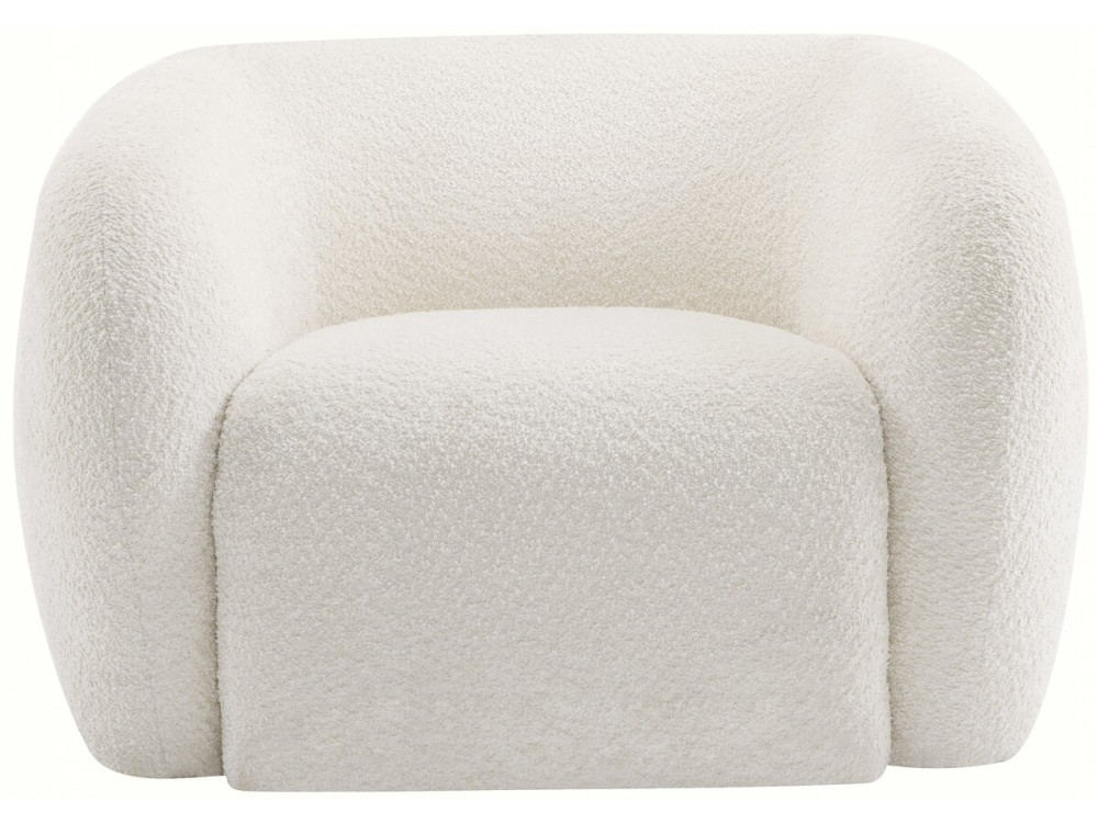 Sillón de tela bouclé "Washington" - Blanco