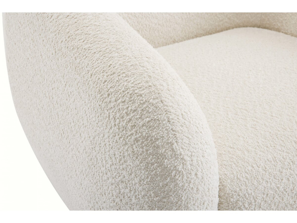 Sillón de tela bouclé "Washington" - Blanco