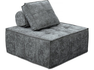 Sillón de tela texturizada «Velluto» - 96 x 100 x 89 cm - Gris