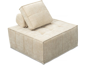 Sillón de tela texturizada «Velluto» - 96 x 100 x 89 cm - Beige