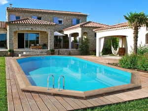 Piscina de madera "Palma" - 7.57 x 4.07 x 1.31 m