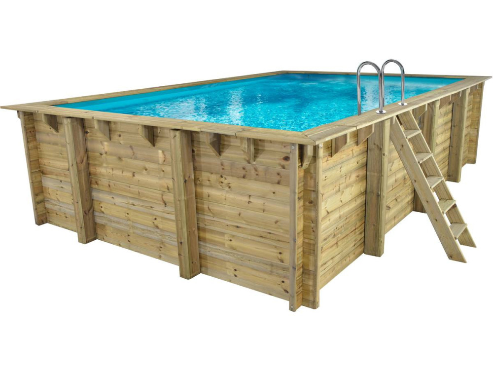 Piscina de madera rectangular " Panama "- 6.20 x 4.10 x 1.45 m