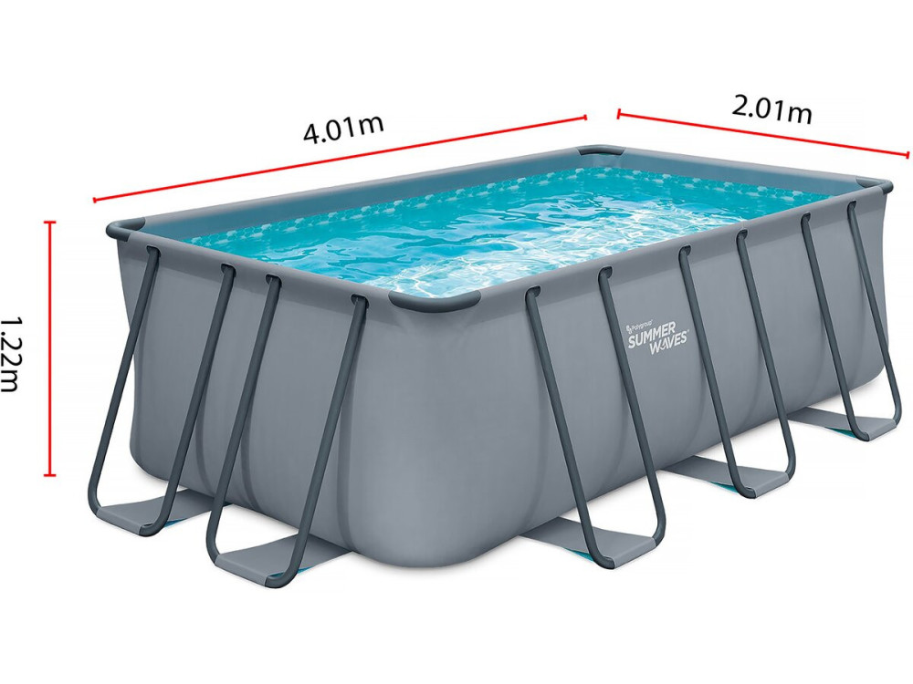 Piscina tubular - LUDO 1 - 8m2 - 4.01 x 2.01 x 1.22 m - Sin bomba de filtración