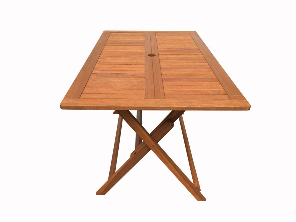 Mesa plegable en madera exótica "Hong Kong" - Maple -  135 x 80 cm - Marrón claro