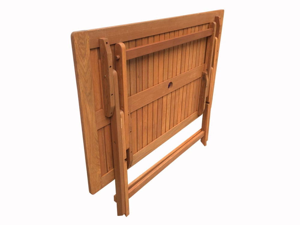 Mesa plegable en madera exótica "Hong Kong" - Maple -  135 x 80 cm - Marrón claro