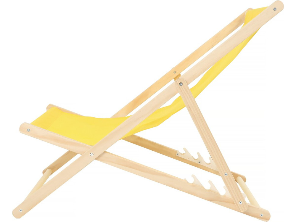 Juego de 2 tumbonas de madera "Chilena" - Amarillo
