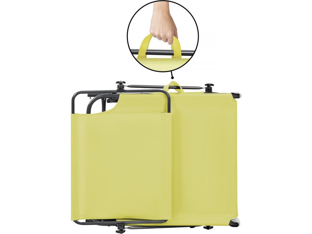 Pack de 2 tumbonas plegables "Lazy" - Con parasol - Amarillo