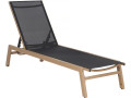 Tumbona de aluminio efecto madera "Elysia" - Gris claro - Negro