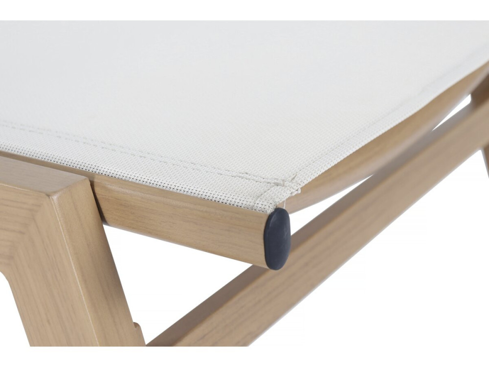 Tumbona de aluminio "Elysia" efecto madera - Crudo
