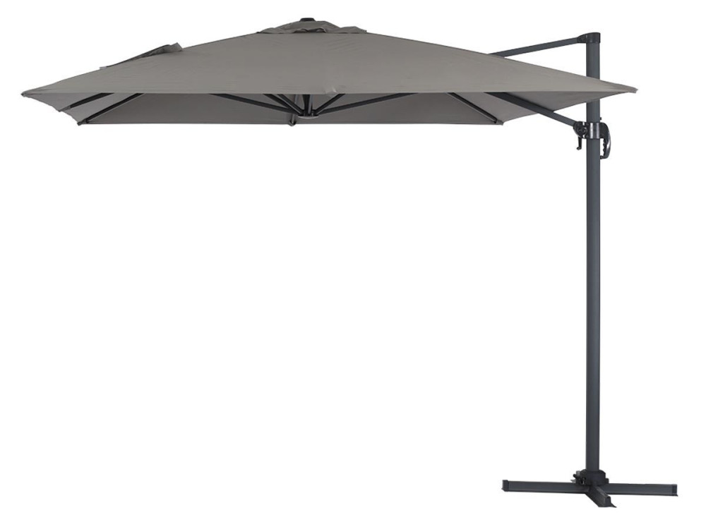 Parasol Lateral de jardín en aluminio - Sun 4- Rectangular- 3 x 4 m - Gris