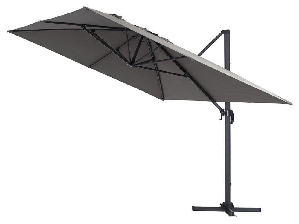 Parasol Lateral de jardín en aluminio - Sun 4- Rectangular- 3 x 4 m - Gris