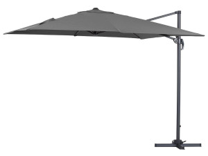 Parasol lateral de jardín en aluminio - Sun 3- Cuadrado- 3 x 3 m - Gris