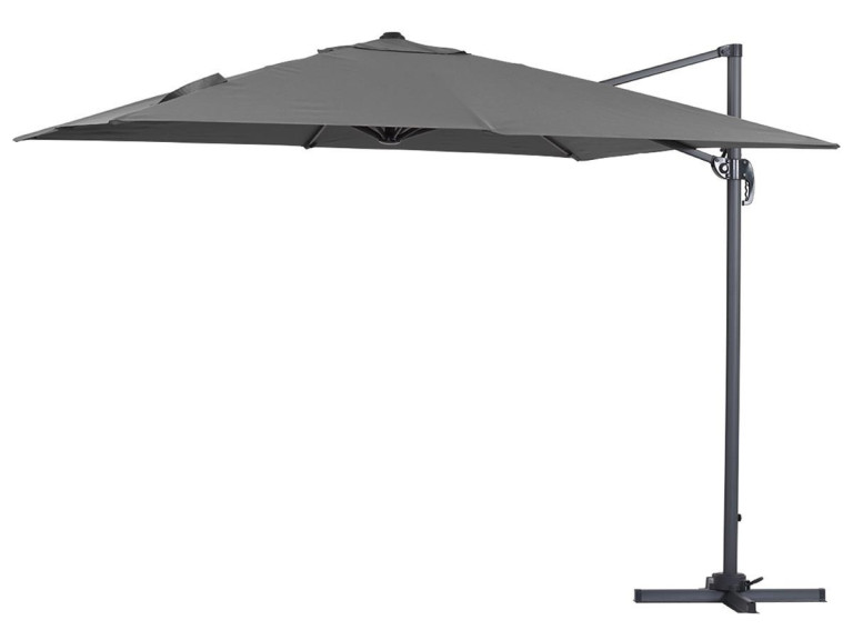 Parasol lateral de jardín en aluminio - Sun 3- Cuadrado- 3 x 3 m - Gris