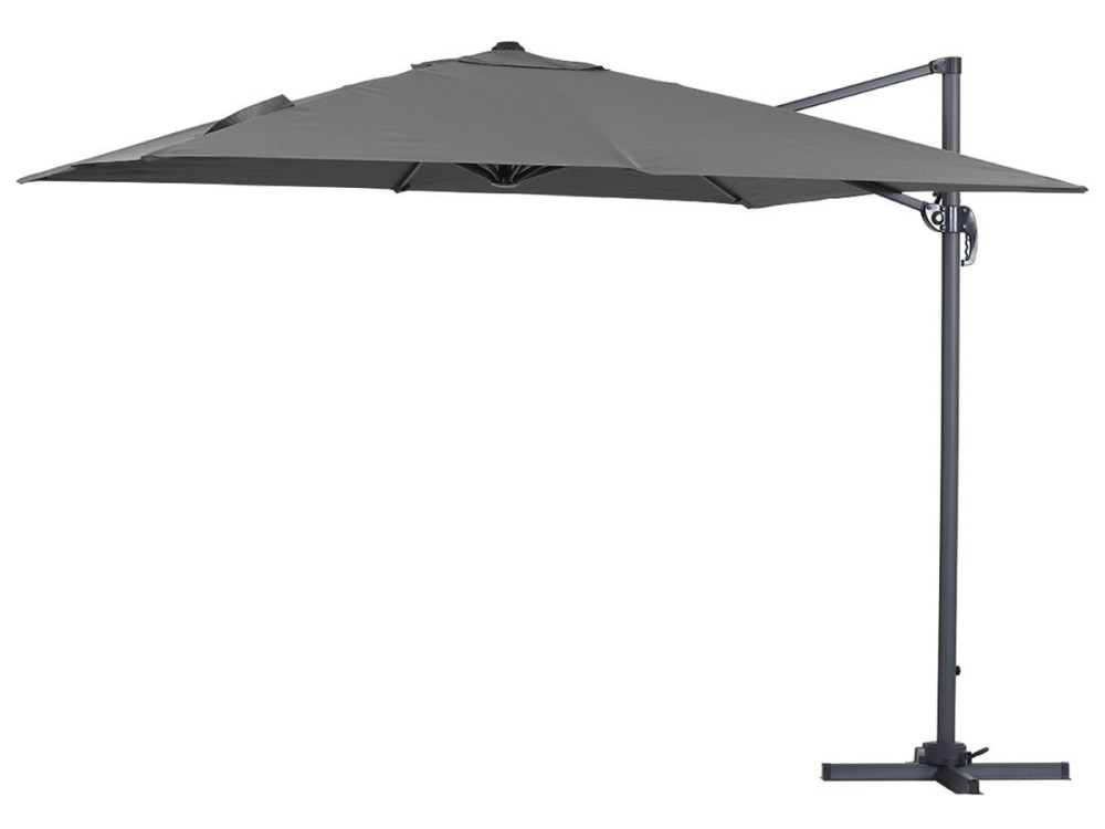 Parasol lateral de jardín en aluminio - Sun 3- Cuadrado- 3 x 3 m - Gris
