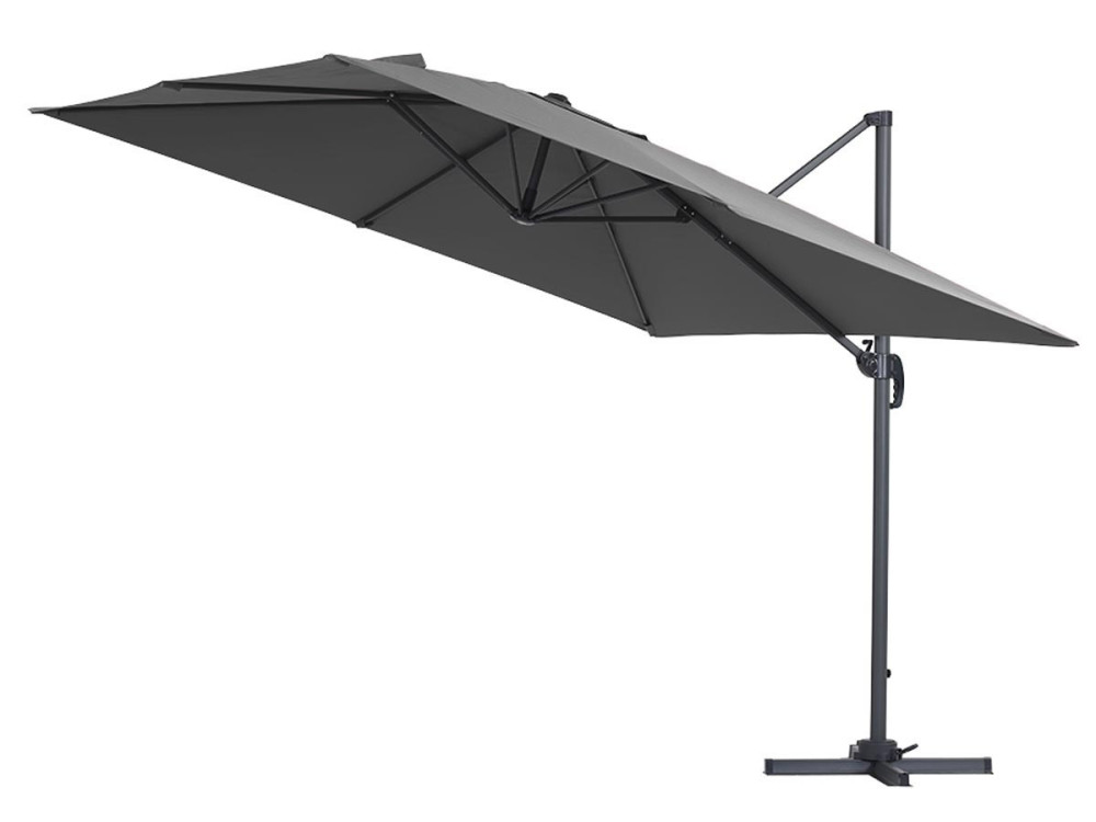 Parasol lateral de jardín en aluminio - Sun 3- Cuadrado- 3 x 3 m - Gris