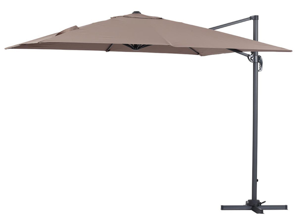 Parasol lateral de jardín en aluminio - Sun 3 - Cuadrado - 3 x 3 m - Topo