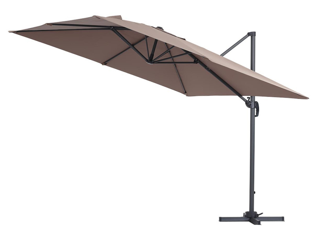 Parasol lateral de jardín en aluminio - Sun 3 - Cuadrado - 3 x 3 m - Topo