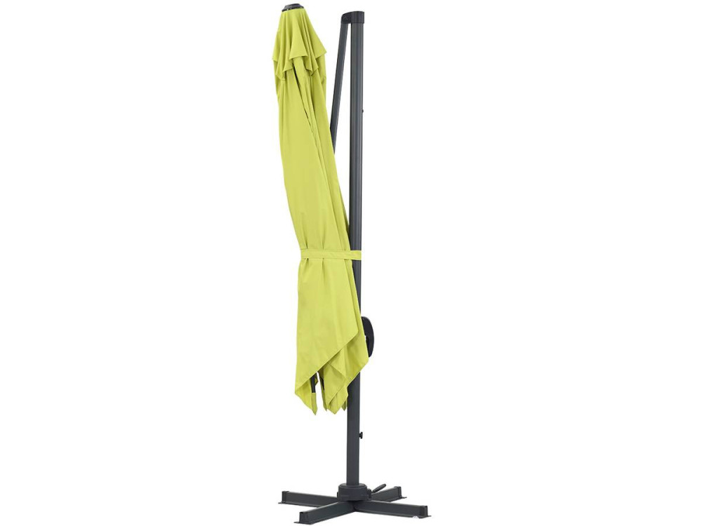 Parasol Lateral de jardín Alu “Sun 3” – Cuadrado – 3 x 3 m –  Verde + funda protectora