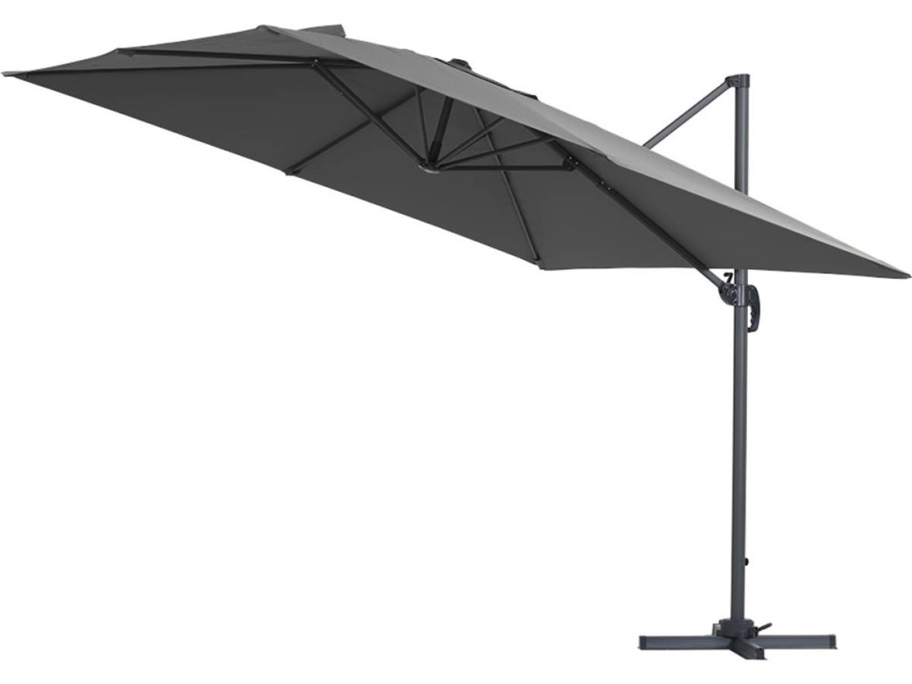 Parasol Lateral de jardín Alu “Sun 3” – Cuadrado – 3 x 3 m – Gris + funda protectora