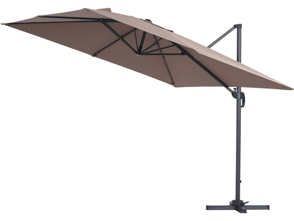 Parasol Lateral de jardín Alu “Sun 3” – Cuadrado – 3 x 3 m – Topo+ funda protectora