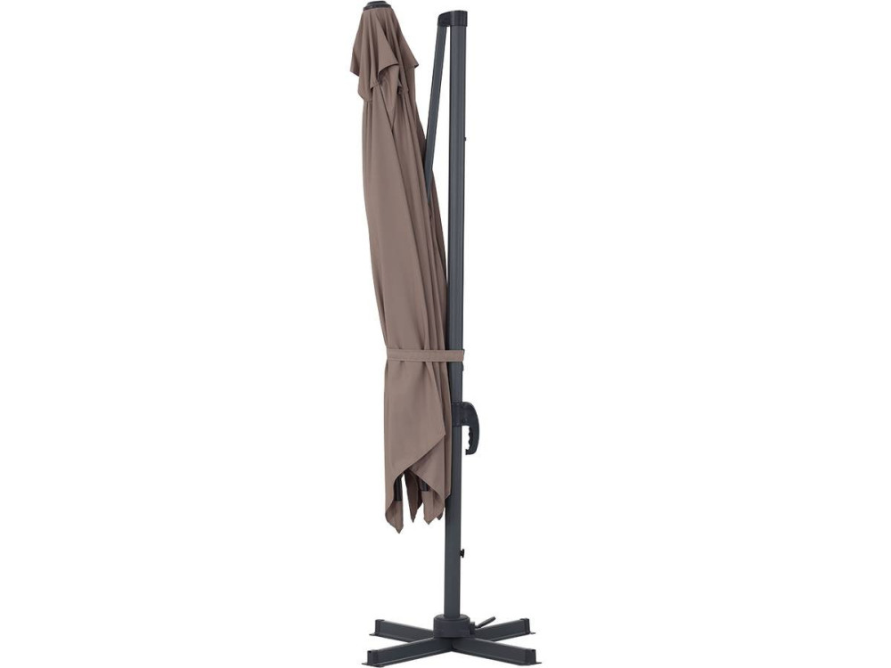 Parasol Lateral de jardín Alu “Sun 3” – Cuadrado – 3 x 3 m – Topo+ funda protectora