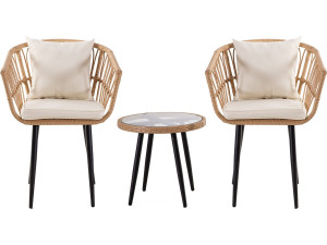 Conjunto de muebles de jardín de ratán "Vela" - 2 plazas - Marrón