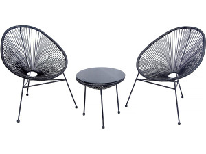 Mueble de jardín metálico Acapulco "Odea" - 2 plazas - Negro