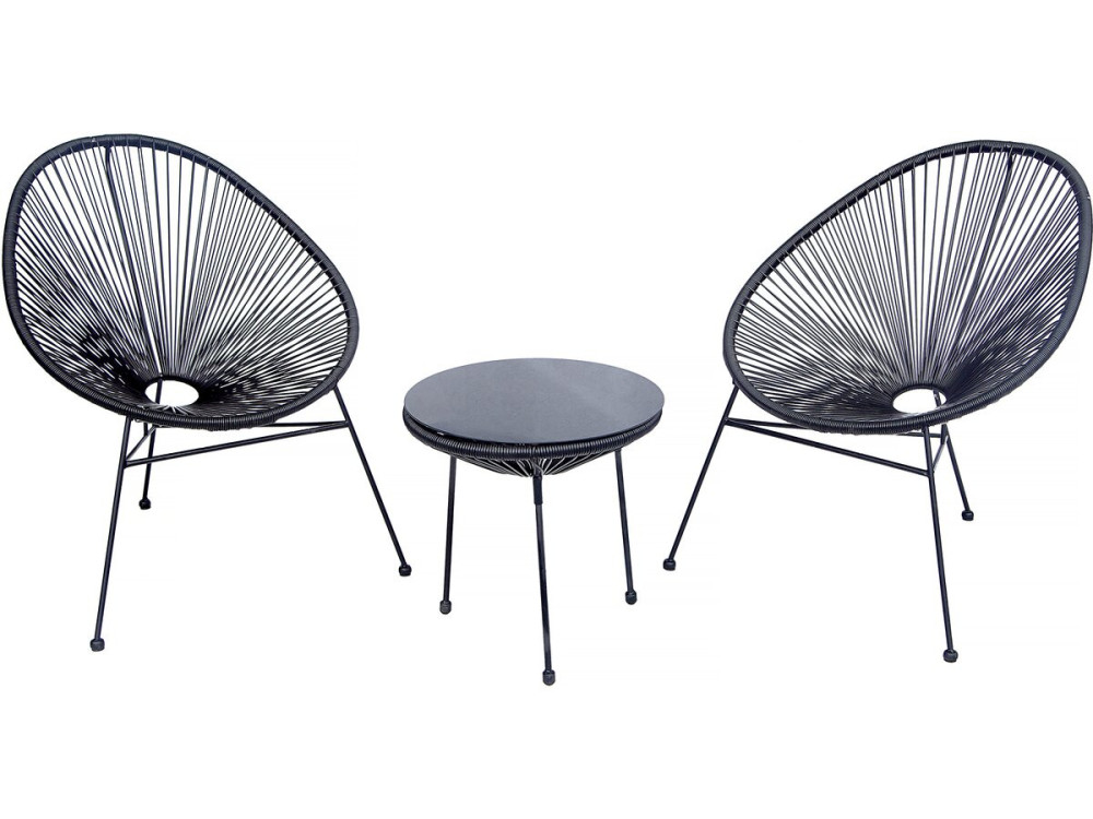Mueble de jardín metálico Acapulco "Odea" - 2 plazas - Negro