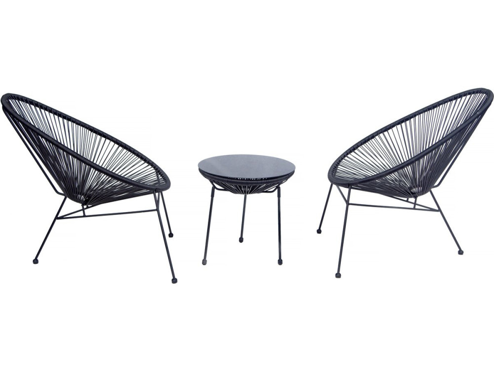 Mueble de jardín metálico Acapulco "Odea" - 2 plazas - Negro