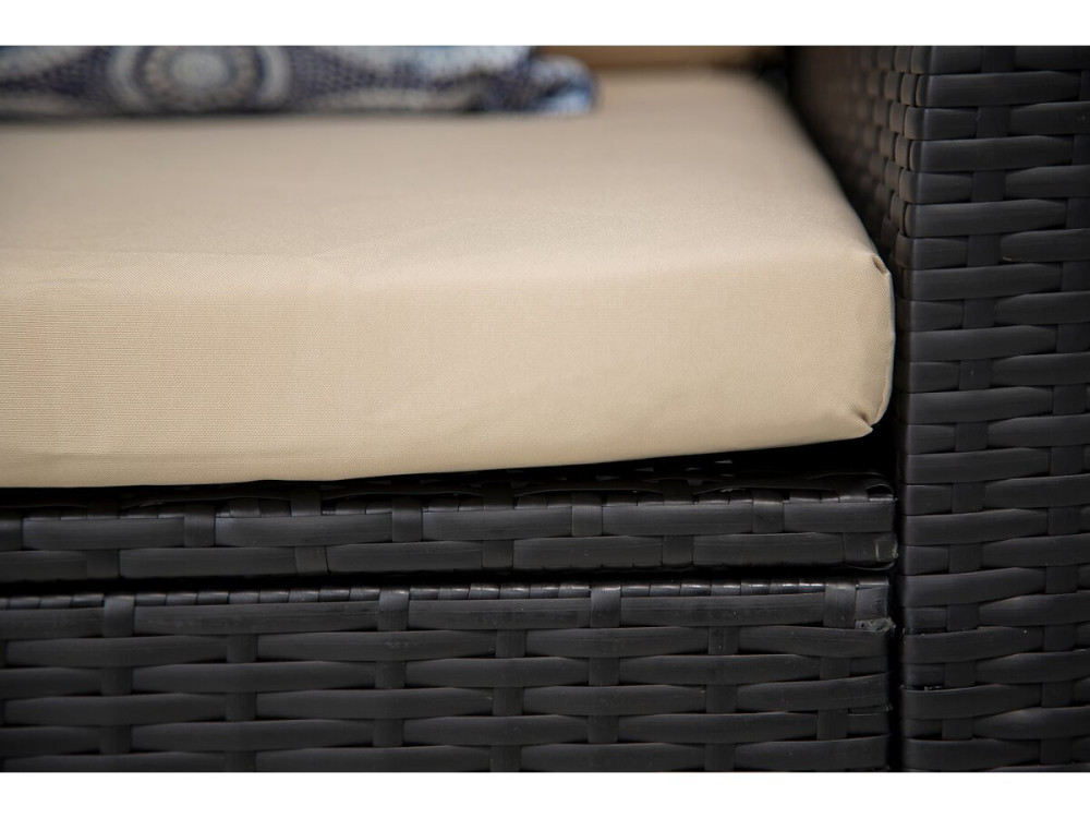 Juego de muebles de jardín "Ilana" - 4 piezas - Mimbre - Negro