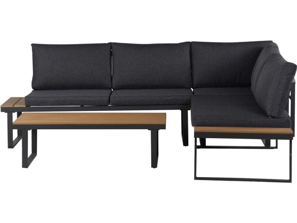 Sofá rinconera "Fiora" muebles de jardín - 5 plazas - Gris