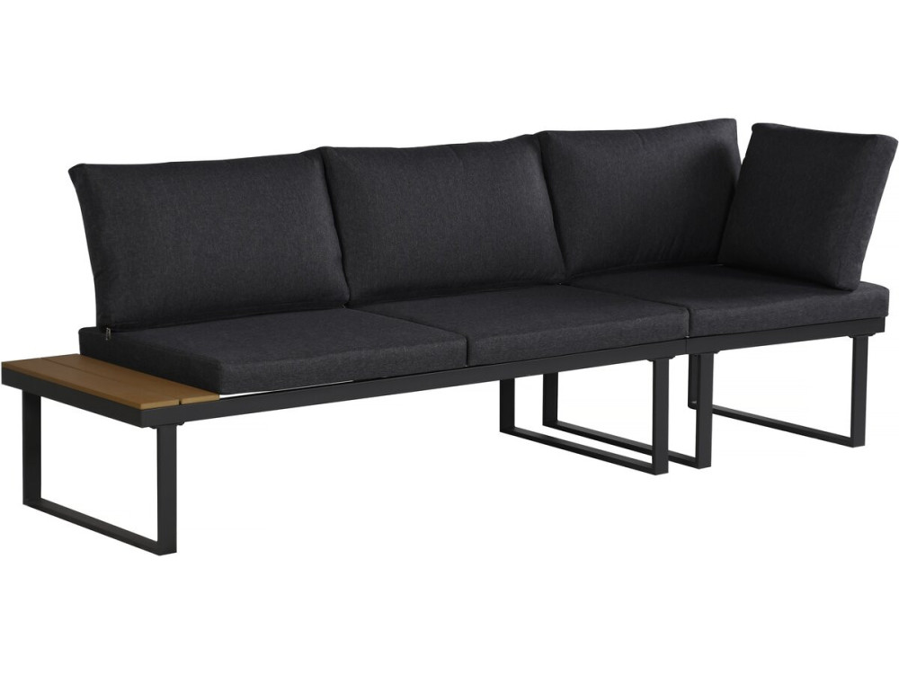 Sofá rinconera "Fiora" muebles de jardín - 5 plazas - Gris