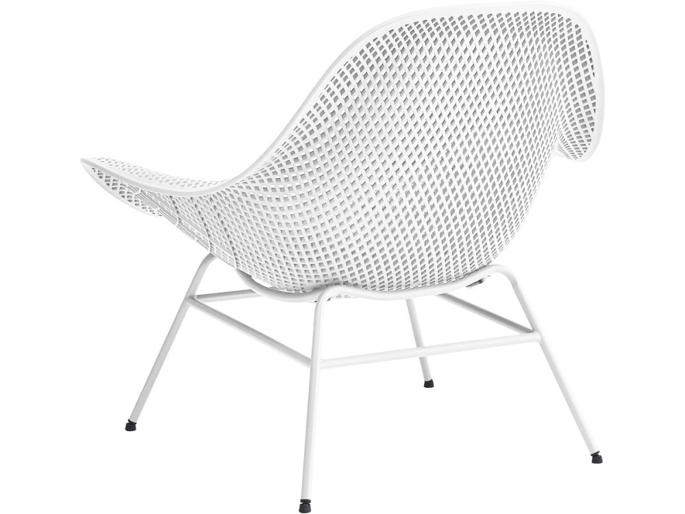Lote de 2 sillones de jardín "Soléna" con mesa baja - Blanco